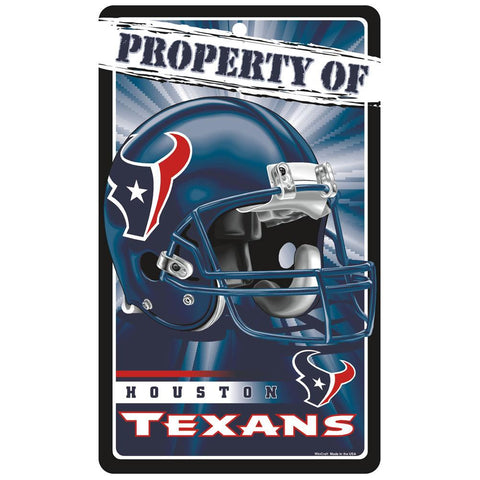 Houston Texans NFL Property Of Plastic Sign (7.25in x 12in)