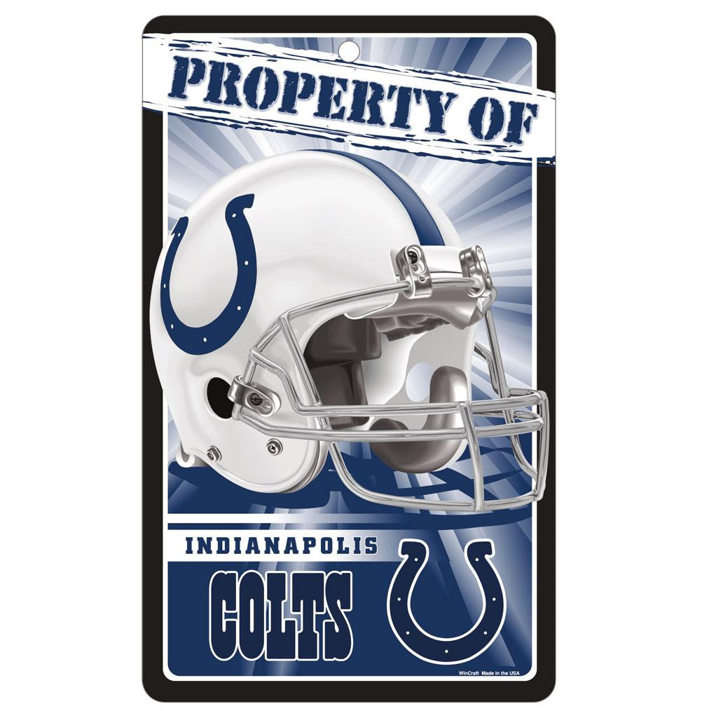 Indianapolis Colts NFL Property Of Plastic Sign (7.25in x 12in)