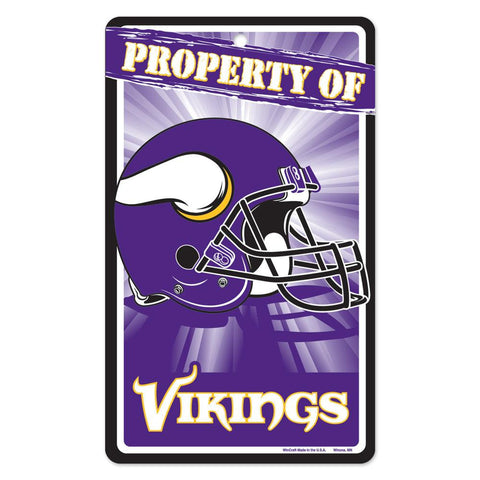 Minnesota Vikings NFL Property Of Plastic Sign (7.25in x 12in)
