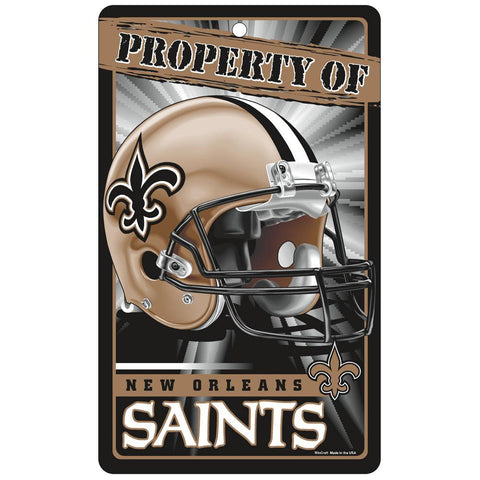 New Orleans Saints NFL Property Of Plastic Sign (7.25in x 12in)