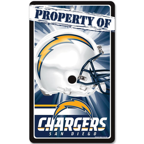 San Diego Chargers NFL Property Of Plastic Sign (7.25in x 12in)