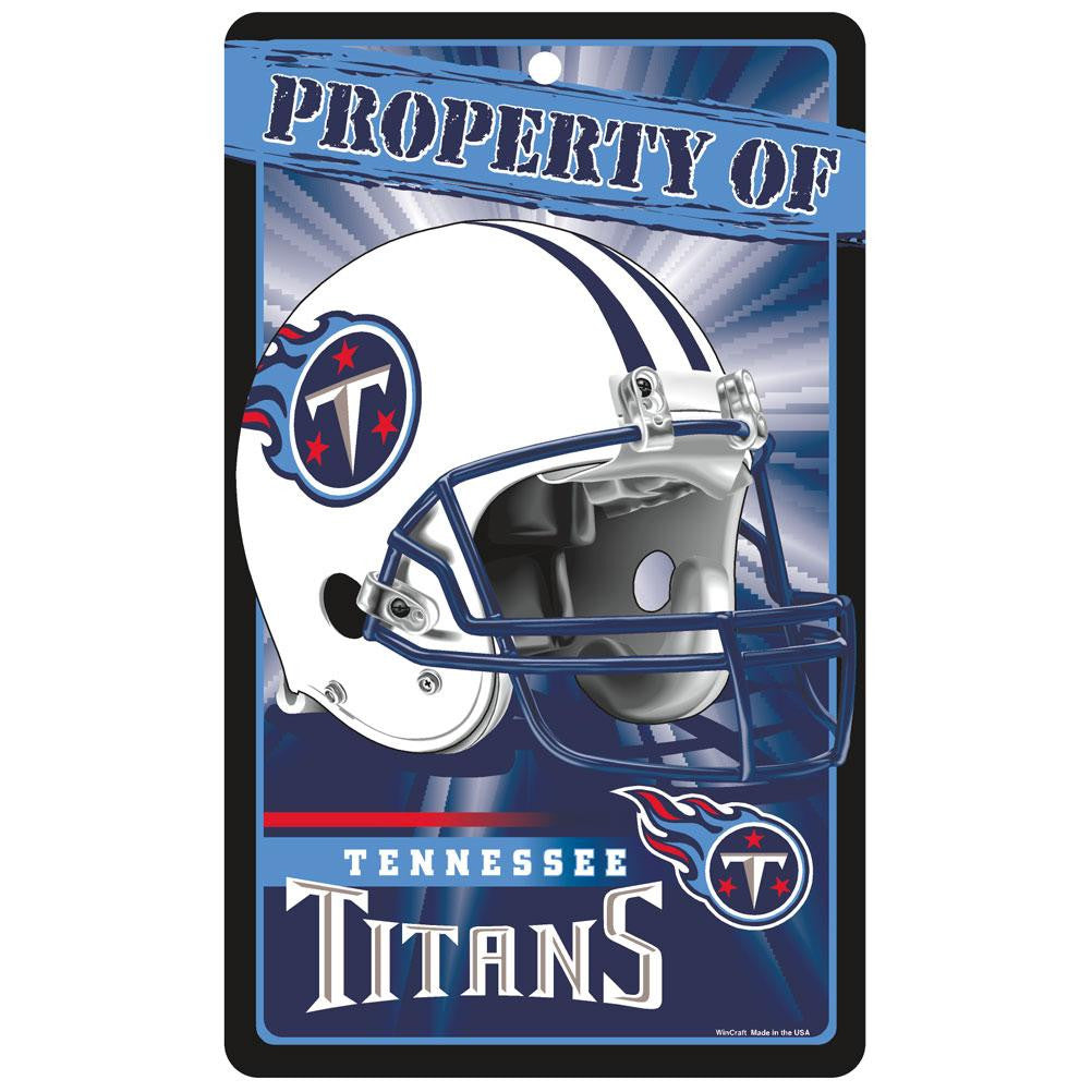 Tennessee Titans NFL Property Of Plastic Sign (7.25in x 12in)