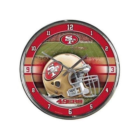 San Francisco 49ers NFL Chrome Round Clock