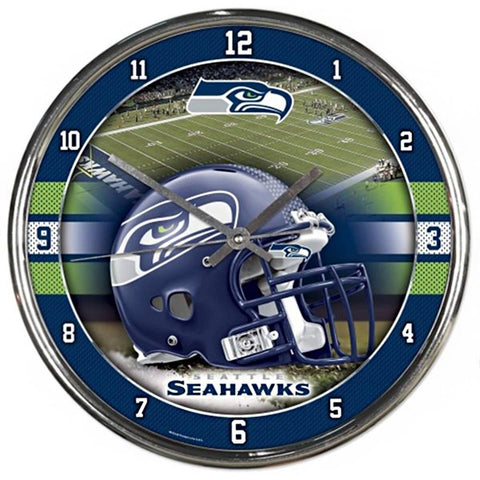 Seattle Seahawks NFL Chrome Round Clock