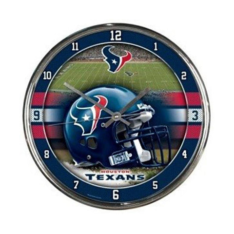 Houston Texans NFL Chrome Round Clock