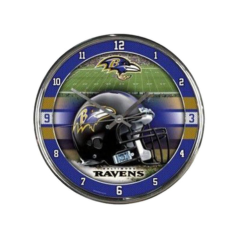 Baltimore Ravens NFL Chrome Round Clock
