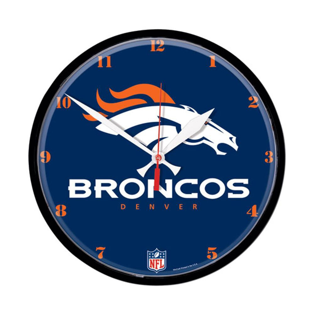 Denver Broncos NFL Round Wall Clock