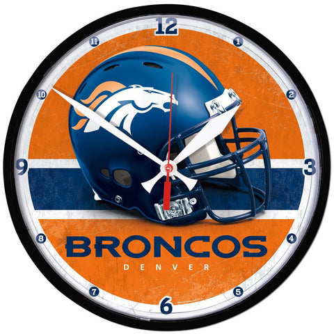 Denver Broncos NFL Round Wall Clock