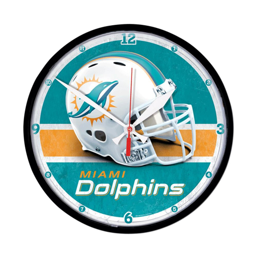 Miami Dolphins NFL Round Wall Clock