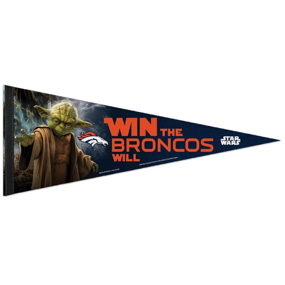 Denver Broncos NFL Star Wars Yoda Premium Pennant (12in. x 30in.)