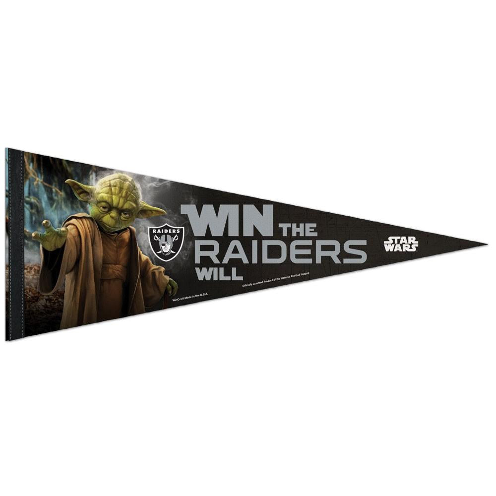 Oakland Raiders NFL Star Wars Yoda Premium Pennant (12in. x 30in.)