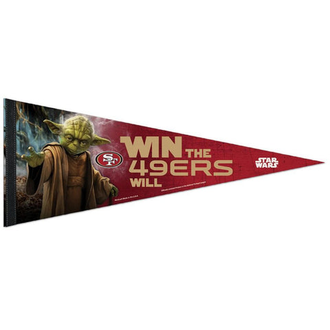 San Francisco 49ers NFL Star Wars Yoda Premium Pennant (12in. x 30in.)