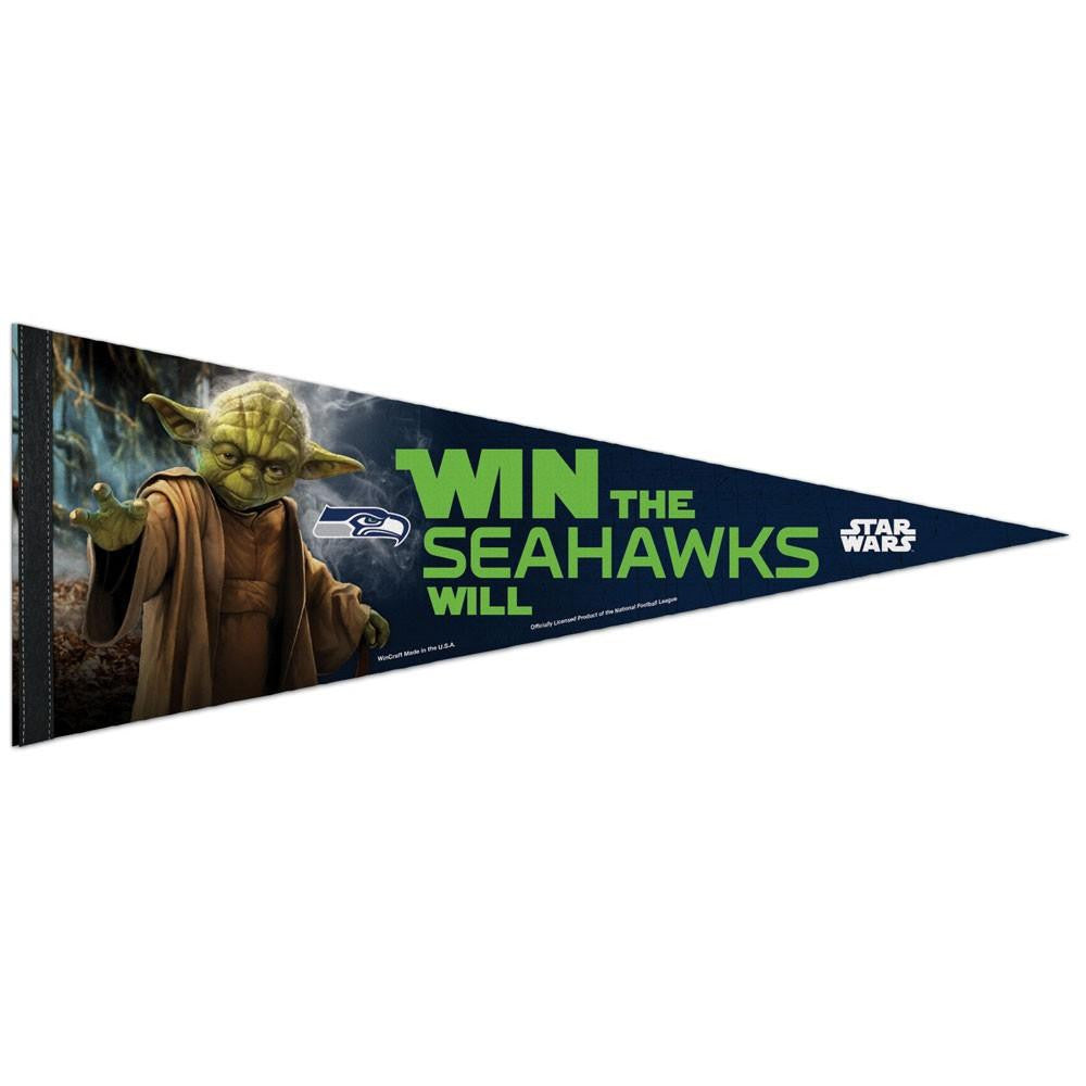 Seattle Seahawks NFL Star Wars Yoda Premium Pennant (12in. x 30in.)