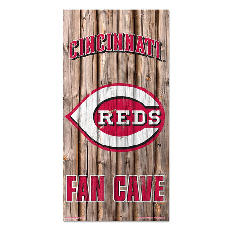 Cincinnati Reds MLB Fan Cave Retro Wood Sign (6in x12 in)