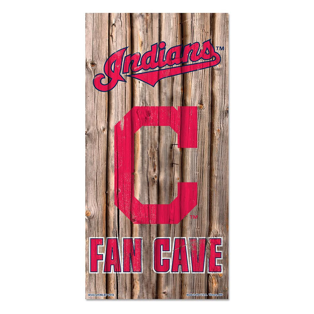 Cleveland Indians MLB Fan Cave Retro Wood Sign (6in x12 in)