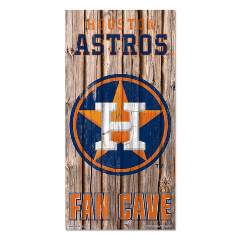 Houston Astros MLB Fan Cave Retro Wood Sign (6in x12 in)