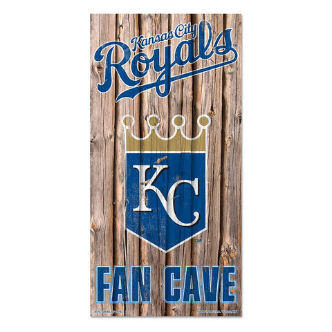 Kansas City Royals MLB Fan Cave Retro Wood Sign (6in x12 in)