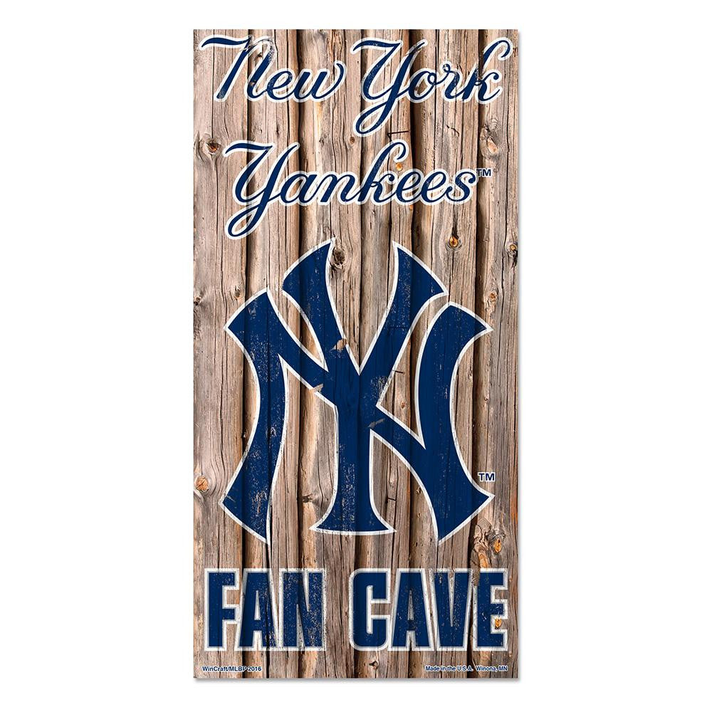 New York Yankees MLB Fan Cave Retro Wood Sign (6in x12 in)