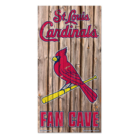 St. Louis Cardinals MLB Fan Cave Retro Wood Sign (6in x12 in)