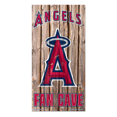 Los Angeles Angels MLB Fan Cave Retro Wood Sign (6in x12 in)