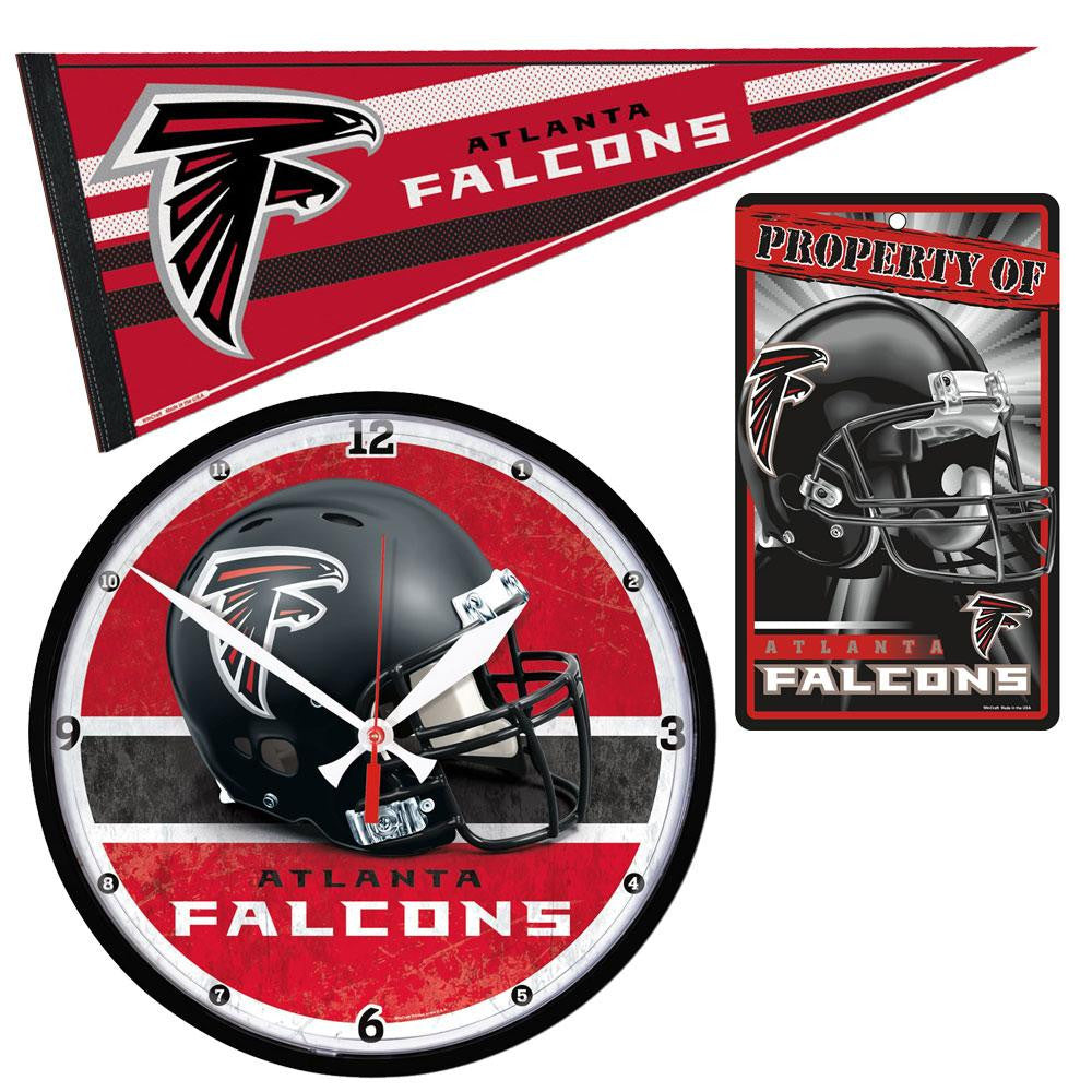 Atlanta Falcons NFL Ultimate Clock, Pennant and Wall Sign Gift Set