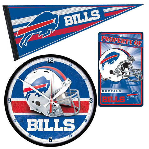 Buffalo Bills NFL Ultimate Clock, Pennant and Wall Sign Gift Set