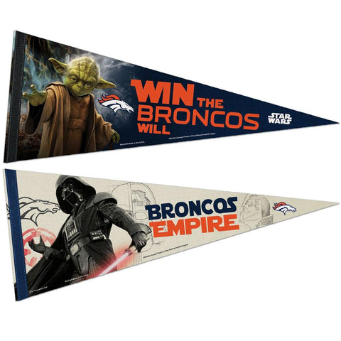 Denver Broncos NFL Star Wars Dark Side-Light Side Premium Pennant 2pc Set (12in. x 30in.)
