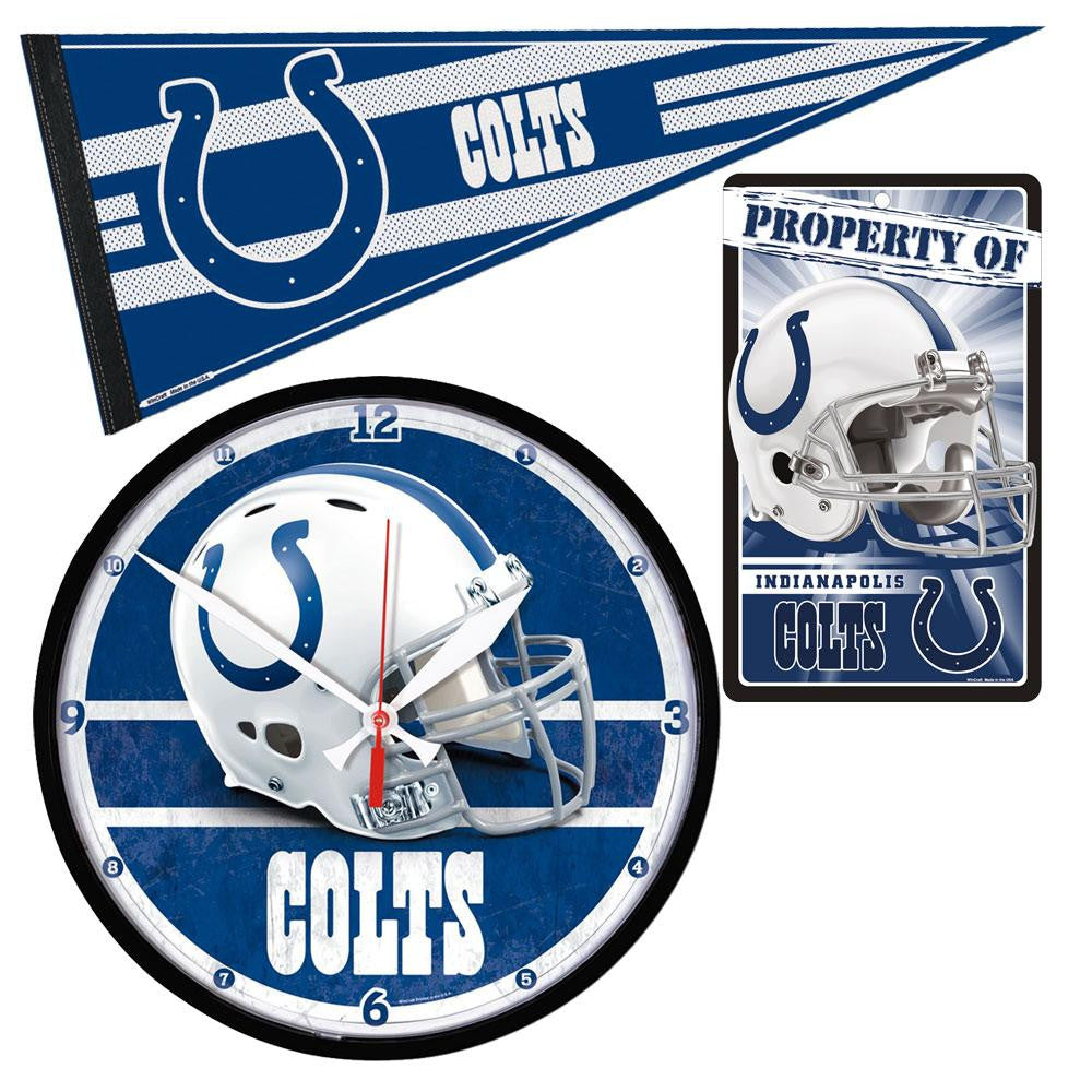 Indianapolis Colts NFL Ultimate Clock, Pennant and Wall Sign Gift Set