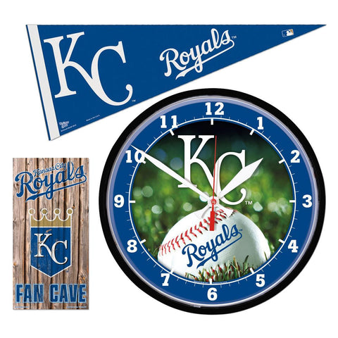 Kansas City Royals MLB Ultimate Clock, Pennant and Wall Sign Gift Set