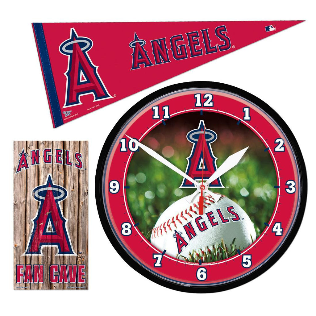 Los Angeles Angels MLB Ultimate Clock, Pennant and Wall Sign Gift Set