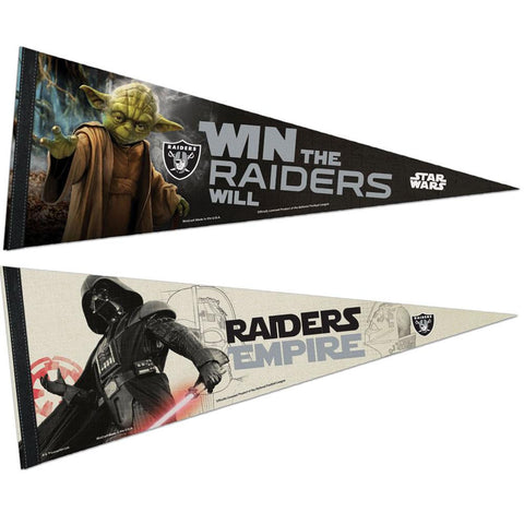 Oakland Raiders NFL Star Wars Dark Side-Light Side Premium Pennant 2pc Set (12in. x 30in.)