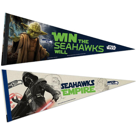 Seattle Seahawks NFL Star Wars Dark Side-Light Side Premium Pennant 2pc Set (12in. x 30in.)