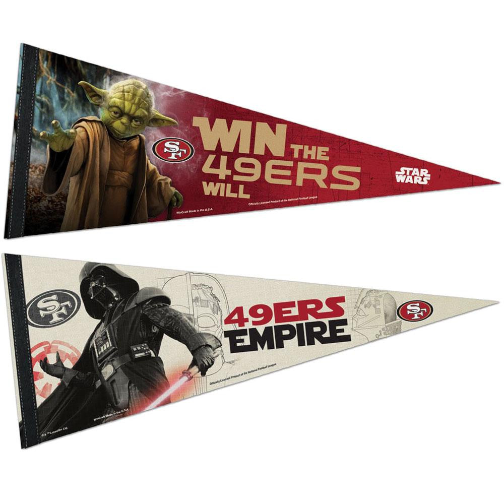 San Francisco 49ers NFL Star Wars Dark Side-Light Side Premium Pennant 2pc Set (12in. x 30in.)