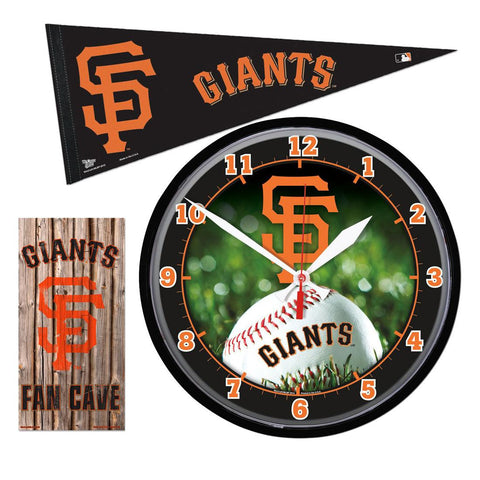San Francisco Giants MLB Ultimate Clock, Pennant and Wall Sign Gift Set
