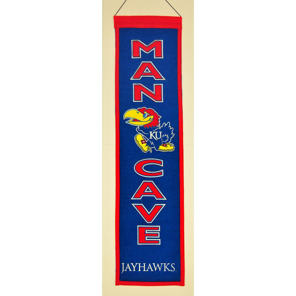 Kansas Jayhawks NCAA Man Cave Vertical Banner (8 x 32)